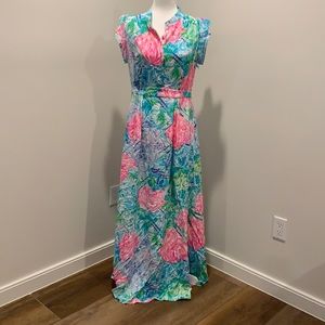 Lilly Pulitzer palm beach silk maxi dress